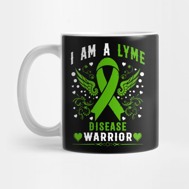 I Am A Lyme Disease Warrior Green Awareness Ribbon by JazlynShyann